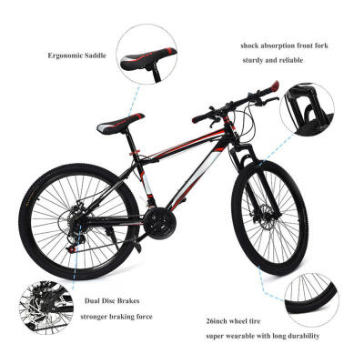 

Greensen 26inch 21 Speed Dual Disc Brake Damping Mountain Bike Adults Teenagers