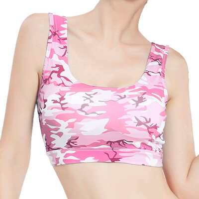 

Toponeto Women Sport Bra Printed Knitting Camouflage Underwear Fitness Running underdress