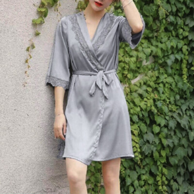 

Women Negligees Satin Nightdress Spaghetti Strap Chemises Slip V Neck Sleepwear