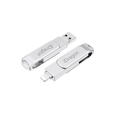 

iDragon IPhone USB30 Flash Drive 64GB Memory Stick U Disk External Storage 3in1 Trinity USB for iOS Android Type-C&Computers