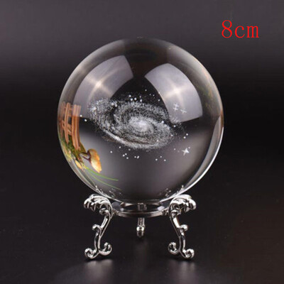 

Toponeto 3D Solar System crystal ball Engraved Solar System Miniature Planets Model