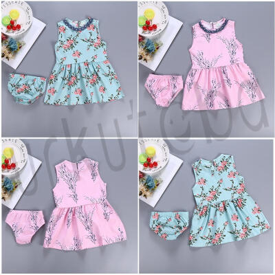 

Cute Baby Kids Girl&39s Floral Party Dress Wedding Bridesmaid Dresses Sleeveless Outfit