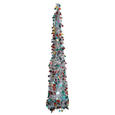 

Christmas Decorations Artificial Christmas Pine Tree Sequin Tinsel Christmas Tree with Stand Easy Assembly