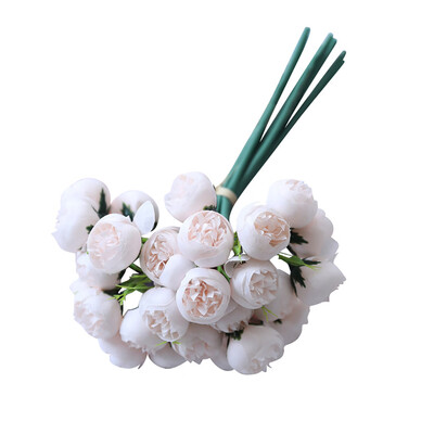 

Gobestart 27Heads Artificial Fake Camellia Rose Bouquet Silk Flower Wedding Party Home DIY