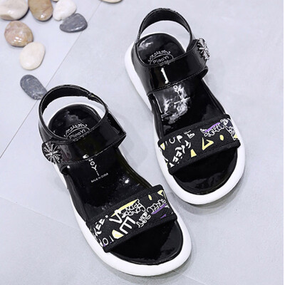 

Sports Sandals Female Summer Students Hundred Sets of Recreational Thick-soled Muffin Beach Ins Chaozhou Female Shoes