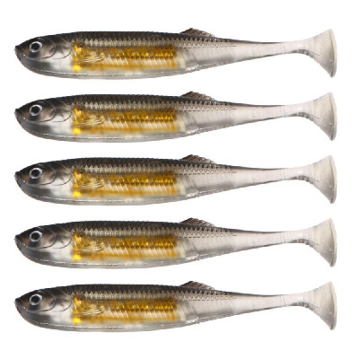 

5PCS 9cm 7g Fishing Soft Lure T Tail 3D Eyes Lifelike Soft Plastic Swimbait Fish Lure