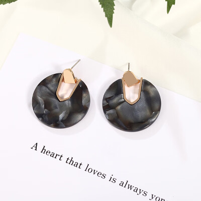 

Womens Earrings Korean Style Metal Geometry Acrylic Vintage Drop Long Earrings Fashion Jewelry Winter 2019 Accesorios Mujer