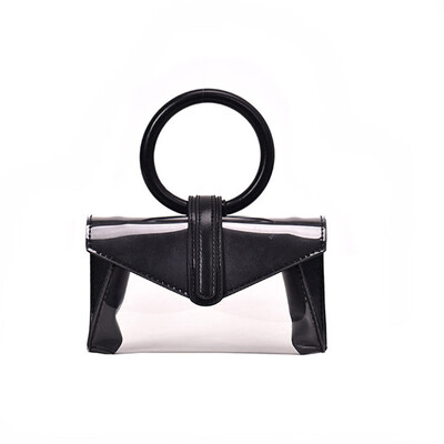 

Tailored Woman 2019 Summer Transparent Bag Retro Ring Handbag New Shoulder Messenger Bag