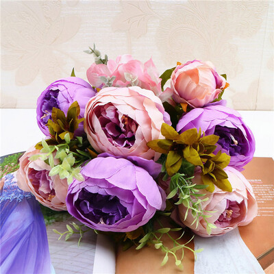 

〖Follure〗2 Bouquet Vintage Artificial Peony Silk Flowers Bouquet for Decoration