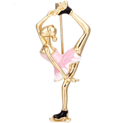 

New Fashion Ballerina Brooches And Music Note Brooch for Women Ballet Dance Girls Colorful Crystal Pins for Gifts