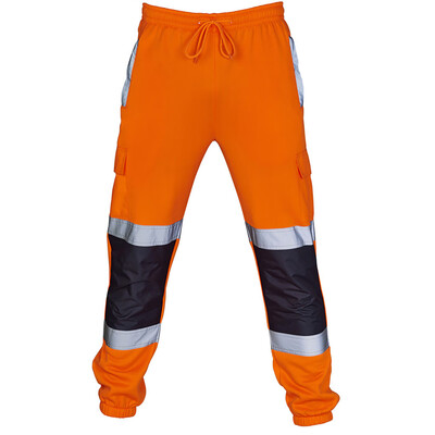 

HI VIS VIZ JOGGERS SLIM FIT TROUSERS SAFETY WORKWEAR JOGGING BOTTOMS SWEAT PANTS