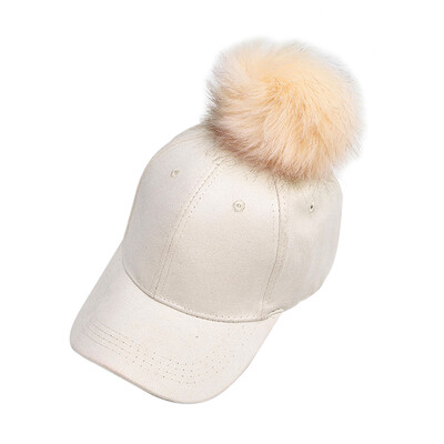 

Women Unisex Faux Buckskin Pom Pom Ball Suede Adjustable Baseball Cap