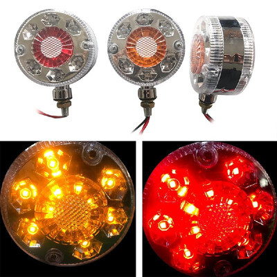 

2x Chrome Red White LED Side Marker Mirror Lights Truck Trailer Lorry 1224V