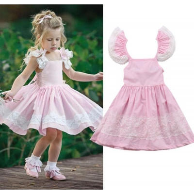 

Toddler Baby Girls Sleeveless Tutu Dress Party Princess Dresses Lace Sundress