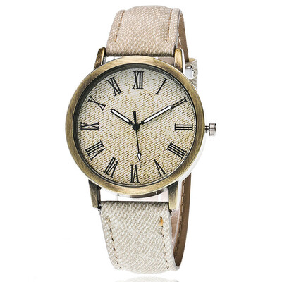 

Imitation jeans canvas steel bottom European&American trend multicolor leather watch canvas strap watch