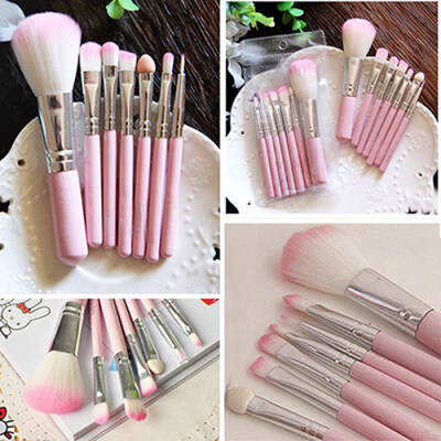 

7Pcs Pro Pink Handle Face Lip Eye Shadow Eyeliner Cosmetic Tool Makeup Brush Set