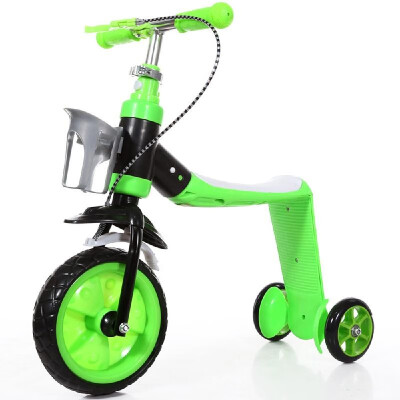 

2 in 1 Kids Child Scooter Balance Car Childrens Balance Bike Baby Multifunctional Tricycle with 3 Wheels Stand Seat Folding