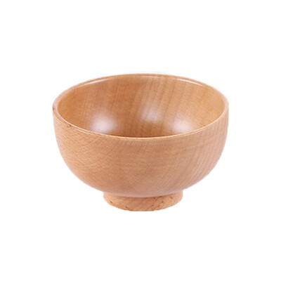 

Toponeto Japanese Wooden Bowl Family Childrens Rice Bowl Soup Bowl Solid Wood Tableware