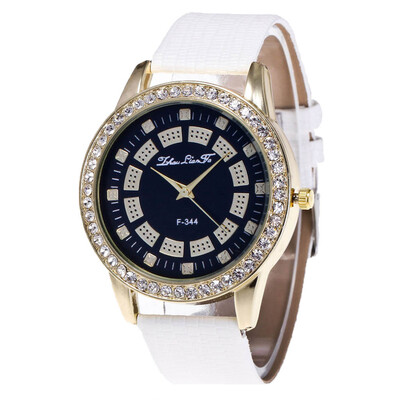 

〖Follure〗Womens New Diamond Quartz Watch Fashion Crocodile Strap