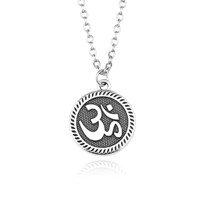 

necklace Circle Yoga Buddha Stainless Steel Pendant Chain Neck
