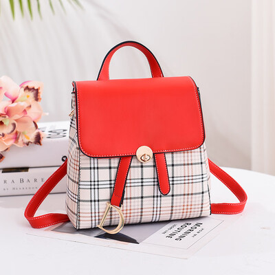 

10 pieces from the batch Korean version of the college style pattern backpack new fashion backpack female lattice stitching school bag