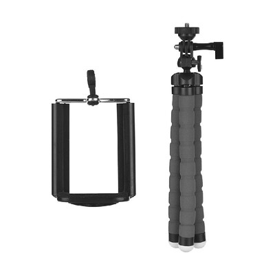 

Flexible Sponge Octopus Tripod Stand Holder with Smartphone Clip 14 Inch Screw 360 Degree Rotation for iPhone Huawei Samsung GoPr