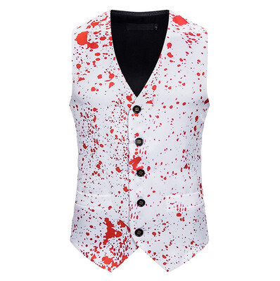 

Toponeto Mens Fashion Banquet Business Casual Christmas Printing Waistcoat Tops Vest
