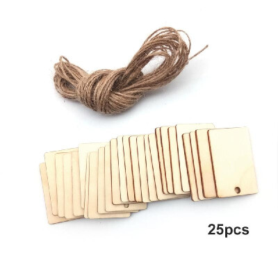 

DIY Rectangle Wooden Hanging Tag with Natural Wood Chips for Wedding Decoration