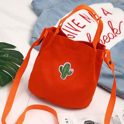 

2019 Brand Large Pocket Casual Tote Womens Hasp Handbag Shoulder Canvas Handbags Ladies Cactus Print Reusable Shopping Bags