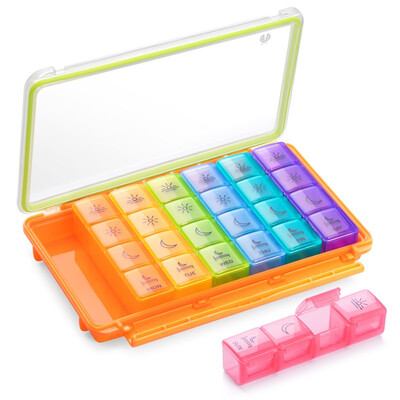 

BUG HULL 28 grid moisture-proof rainbow pill box simple portable variety 7072