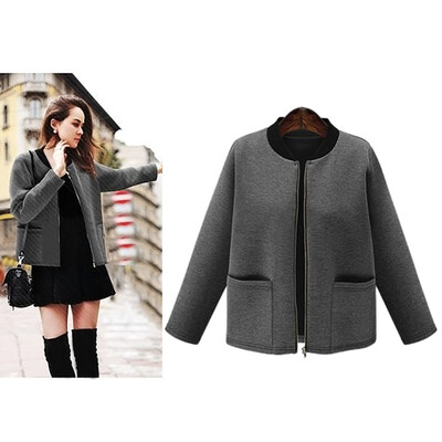 

Toponeto Womens Fashion Casual Space Cotton Jacket Thick Short Solid Color Warm Jacket
