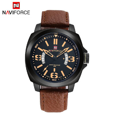 

NAVIFORCE High Quality Men Wristwatch PU Leather Strap Water Resistant Mens Quartz Watch with Calendar