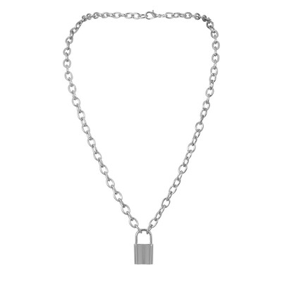 

Punk Layered Lock Pendant Necklace For Women Gold Color Metal Statement Padlock Choker Necklace Femme Jewelry