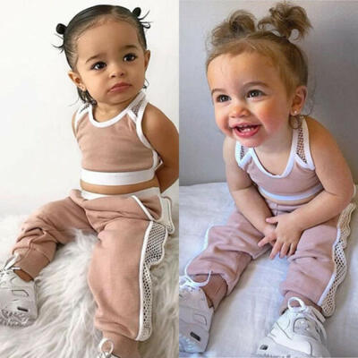 

UK Summer Newborn Infant Baby Girl Clothes Tops Vest Long Pants 2PCS Outfits Set