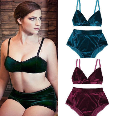 

Women Deep V Vintage Push Up Bra Underwear Sets Vintage suede swimwear suits