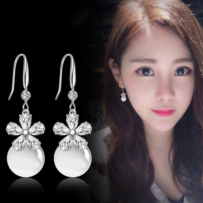 

Womens 925 Silver Flower Fashion Earrings Wear Beautiful Gifts