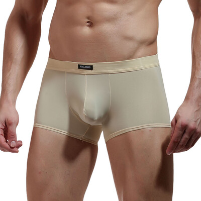 

Tailored Mens Sexy Underpants Pure Color Breathable Patchwork Ice-silk Underwear
