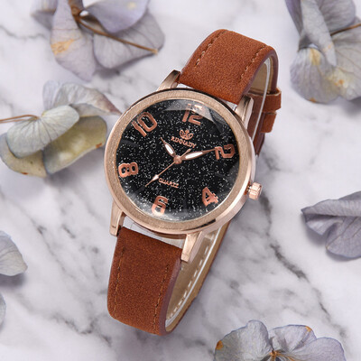 

RM Luxury Temperament Lady Irregular Mirror Leather Belt Watch Analog Quartz Watch