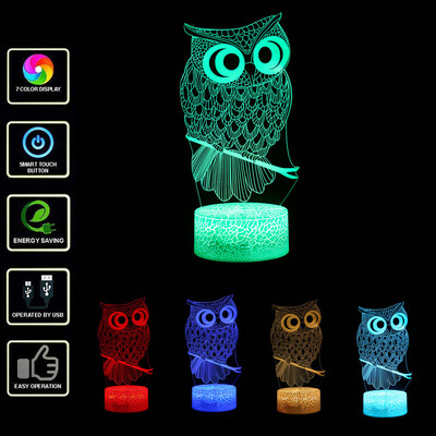 

〖Follure〗LED 3D Illuminated Lamp Optical Illusion Desk Night Light With 7 Color Changing