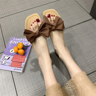 

Rose Women Shoes Bow Knot Sandals Summer Fashion Leisure Sliders Flat With Slipper