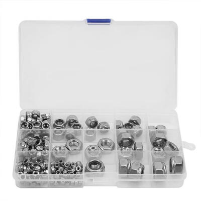 

Greensen 170pcs Stainless Steel Locknut Hex Locking Nuts Vehicle Furniture Fasteners Kit