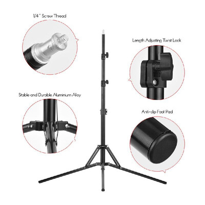 

Andoer Portable LED Video Light Panel Kit Fill-in Lamp CRI95 Adjustable Brightness 3200-5600K Color Temperature with Light Stand