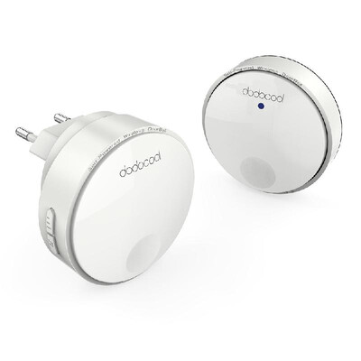 

dodocool Self-powered Battery-free Wireless Doorbell Kit with 1 Battery-free Transmitter Push Button&1 Plug-in Receiver CD Qua