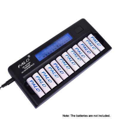 

PALO PL-NC30 Universal Intelligent Battery Charger 4 Inch LCD Display Speedy Smart Charger w 12 Battery Slots for 12V Ni-MH Ni-C