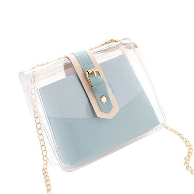 

Women Fashion Causal Mini PVC Transparent Chain Crossbody Shoulder Bag Pouch