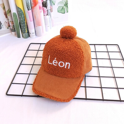 

Baby Baseball Hat Boys Hat Autumn Winter Warm Korean Character Letter Lamb Duck Hat Girls Hat