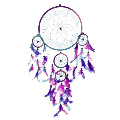 

Siaonvr Dream Catcher Circular Purple Feathers Wall Hanging Decoration Decor Craft Purpl