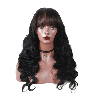 

Dolago 360 Lace Frontal Wig Pre Plucked With Baby Hair Brazilian Virgin Human Hair Bangs Wig Body Wave Lace Front Wigs 150 Densit