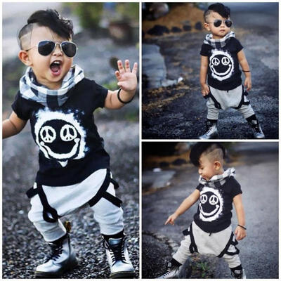 

Fashion Kids Baby Boys Tops T-shirt Pants Harem Casual Outfits Clothes 2PCS Set