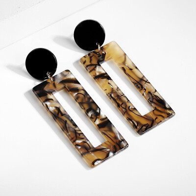 

Womens Earrings Korean Style Metal Geometry Acrylic Vintage Drop Long Earrings Fashion Jewelry Winter 2019 Accesorios Mujer